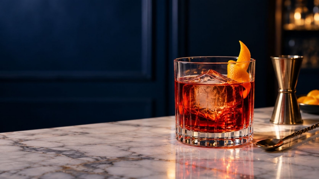 Negroni: ricetta, ghiaccio e servizio del cocktail italiano.